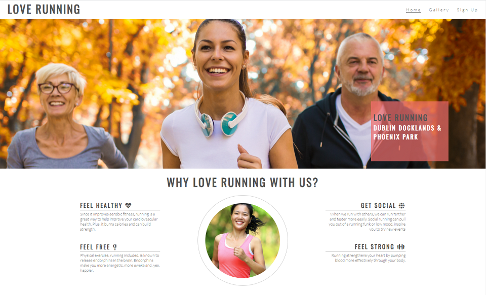 Love Running website